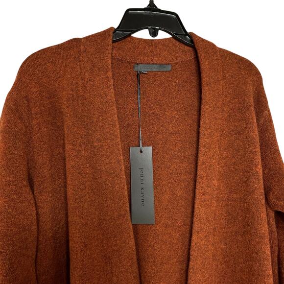 Jenni Kayne Sweater Coat Cardigan Size XS Rust Merino Wool Yak Quiet Luxury - Picture 4 of 9